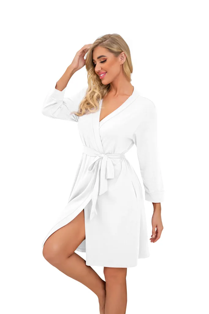 Women Kimono Robes Short Lightweight Robe Soft Knit Sleepwear