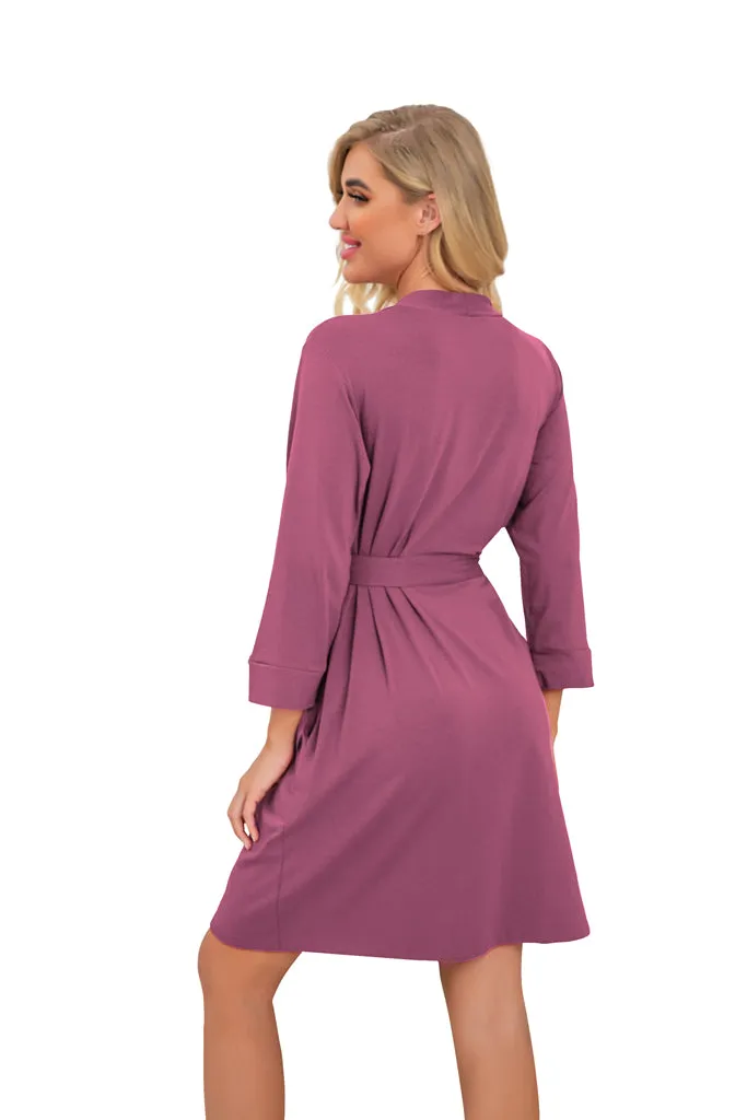 Women Kimono Robes Short Lightweight Robe Soft Knit Sleepwear