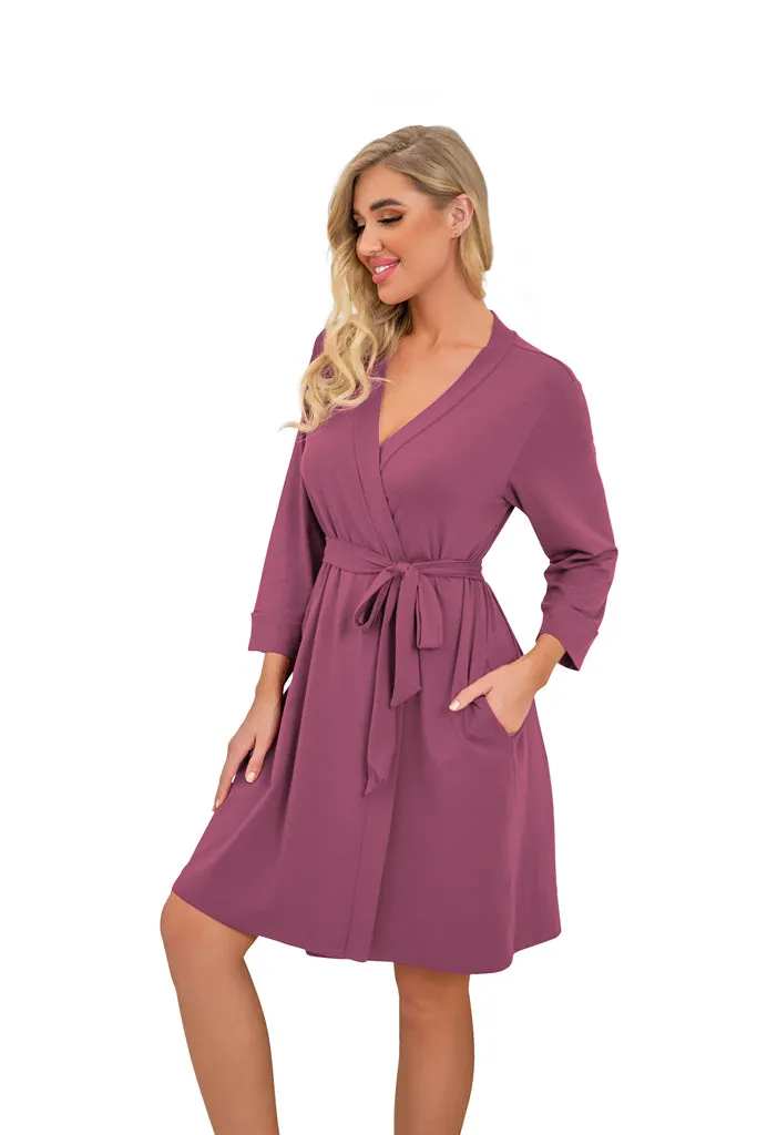 Women Kimono Robes Short Lightweight Robe Soft Knit Sleepwear