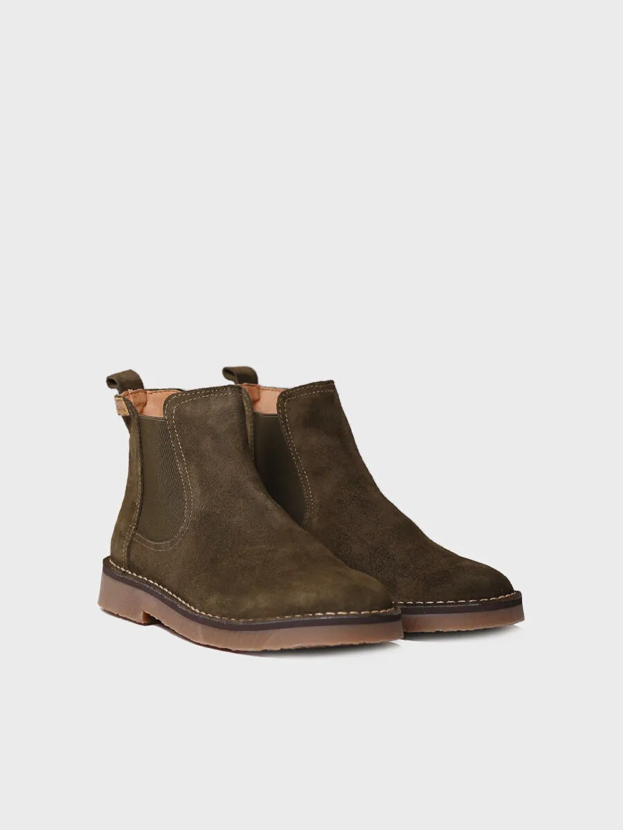 Women's Ankle boot in Suede in Khaki - ISA-SY