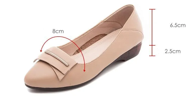 Women's Casual Shoes GCSZXC09 Flats Pointed Toe Leather Boat