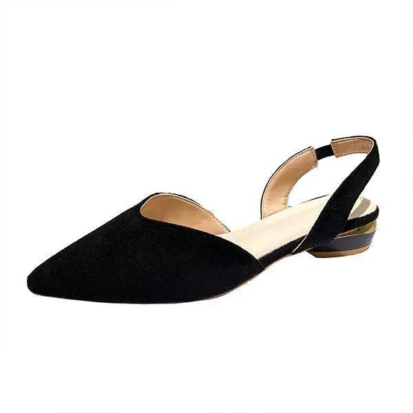 Women's Fashionable Pointed Toe Elastic Strap Flats 43894702S