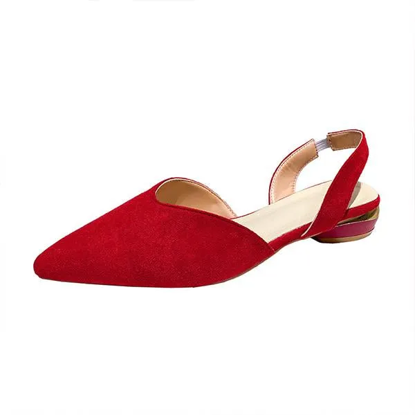 Women's Fashionable Pointed Toe Elastic Strap Flats 43894702S