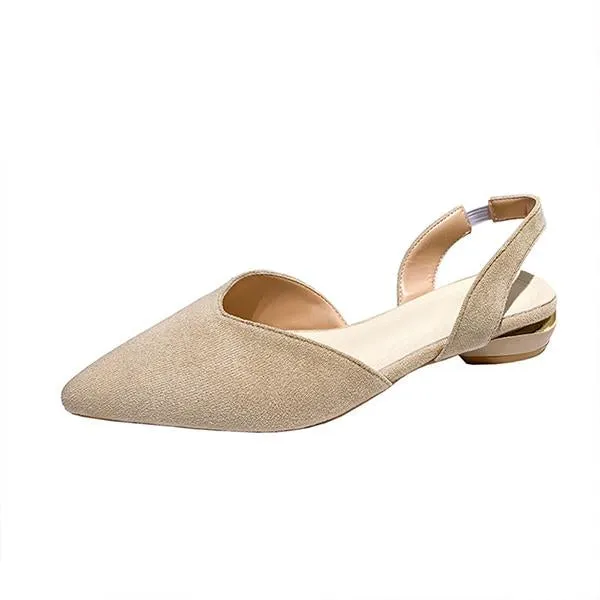 Women's Fashionable Pointed Toe Elastic Strap Flats 43894702S