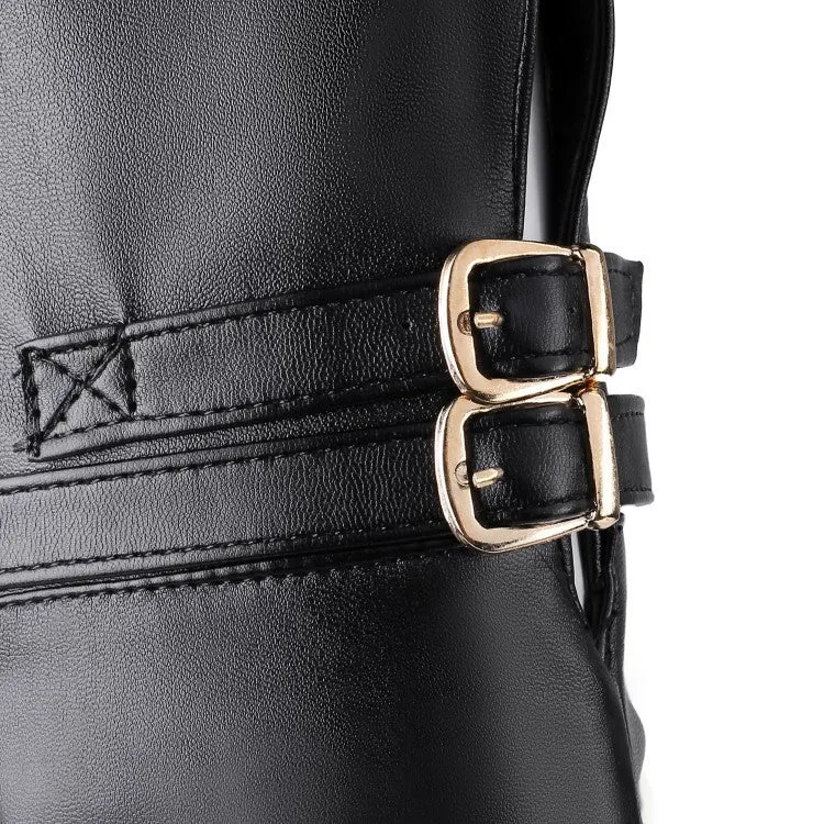 Women's low heels winter over the knee boots