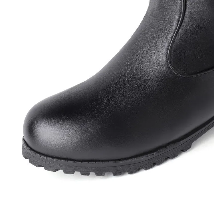 Women's low heels winter over the knee boots