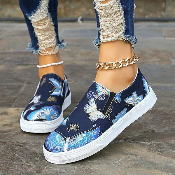 Women's Round-Toe Slip-On Slip-On Casual Shoes 99370692C