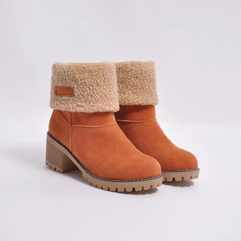 Women's Shoes - Thick Bottom Winter Fur Wedge Booties