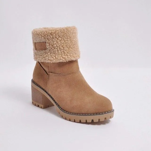 Women's Shoes - Thick Bottom Winter Fur Wedge Booties