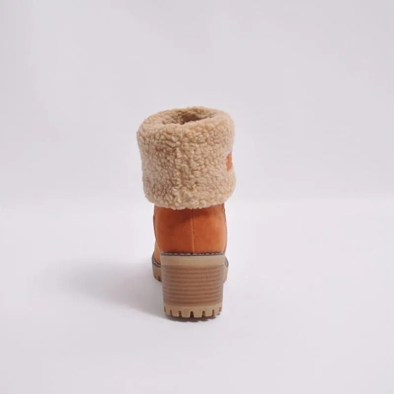 Women's Shoes - Thick Bottom Winter Fur Wedge Booties