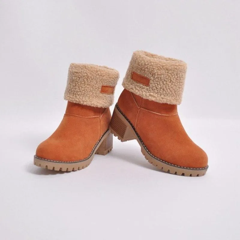 Women's Shoes - Thick Bottom Winter Fur Wedge Booties