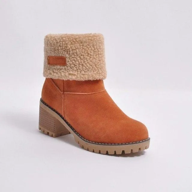 Women's Shoes - Thick Bottom Winter Fur Wedge Booties