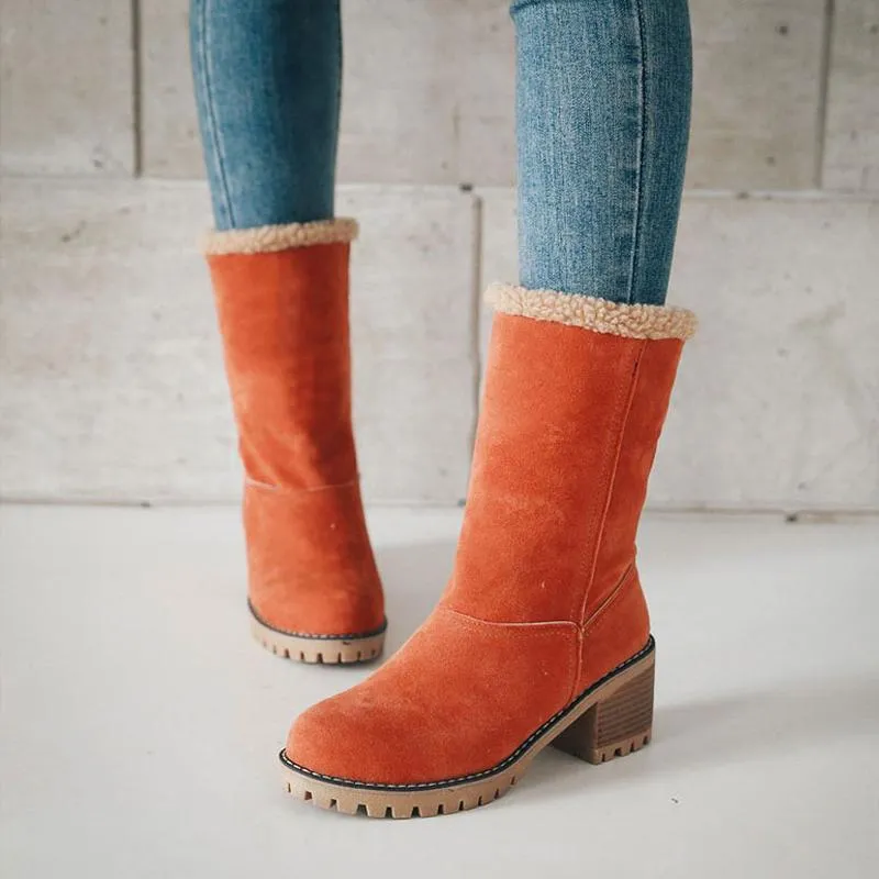 Women's Shoes - Thick Bottom Winter Fur Wedge Booties