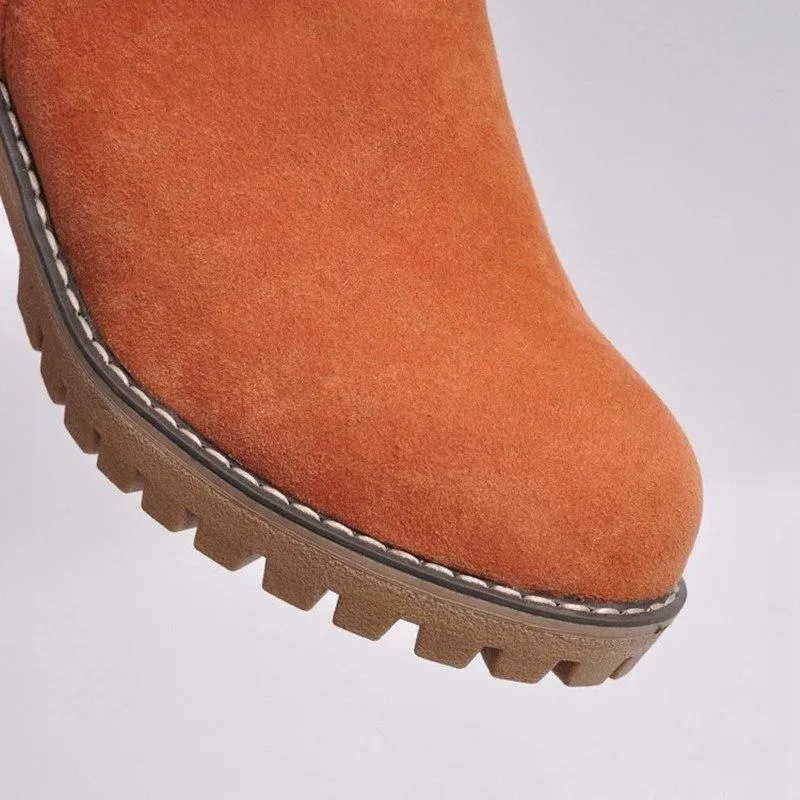 Women's Shoes - Thick Bottom Winter Fur Wedge Booties