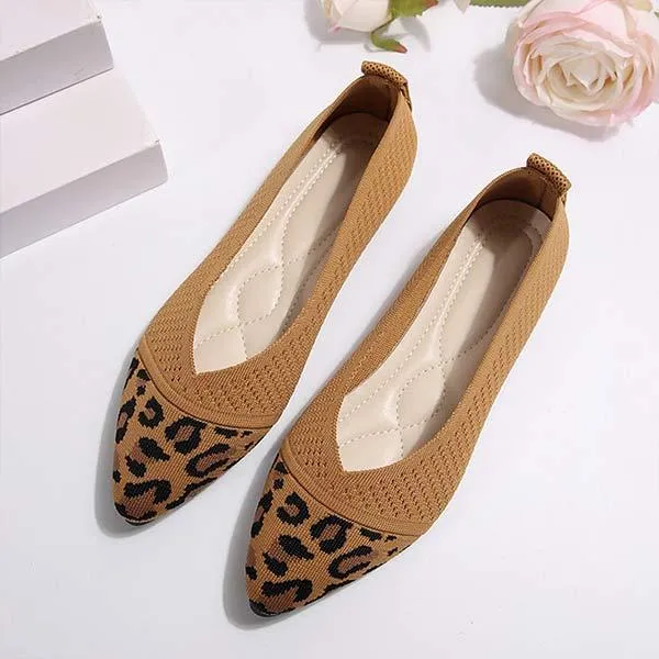 Women's Slip-On Pointed Toe Knit Flats 51540061C