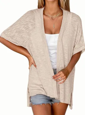 Zeagoo 3/4 Sleeve Cardigans Open Front Beach Coverup
