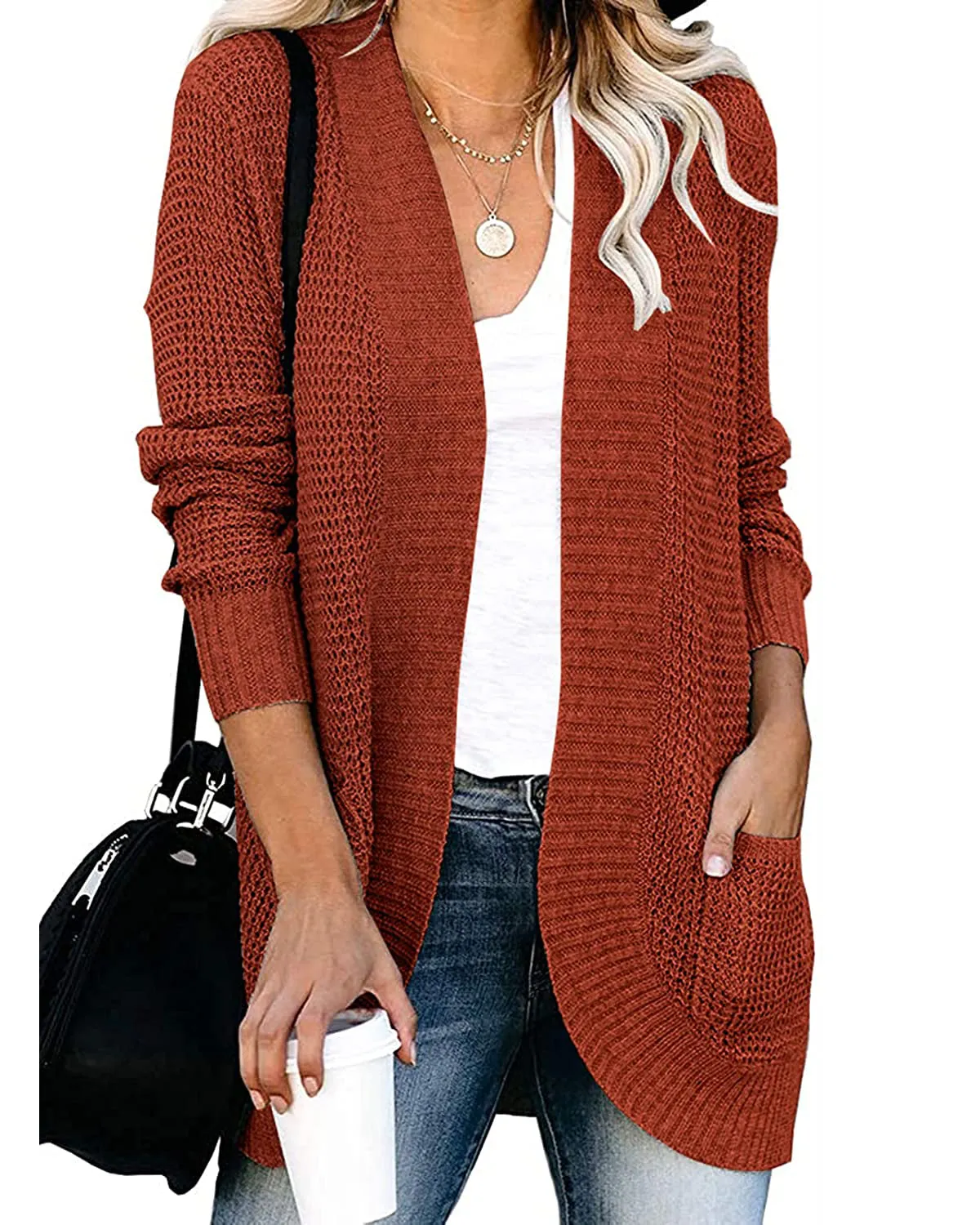 ZESICA Lightweight Soft Knit Sweater Cardigan