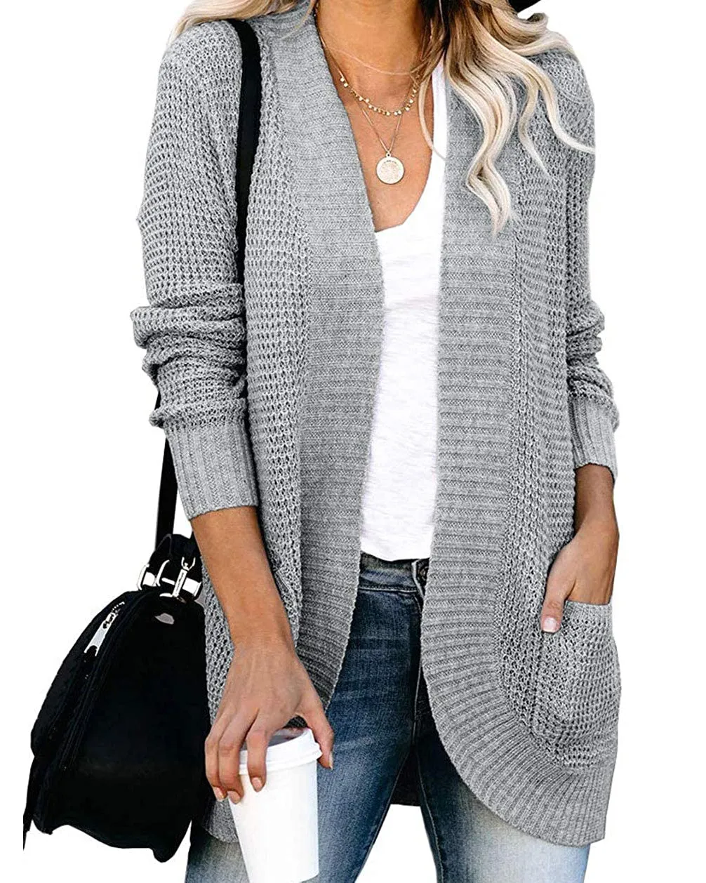 ZESICA Lightweight Soft Knit Sweater Cardigan