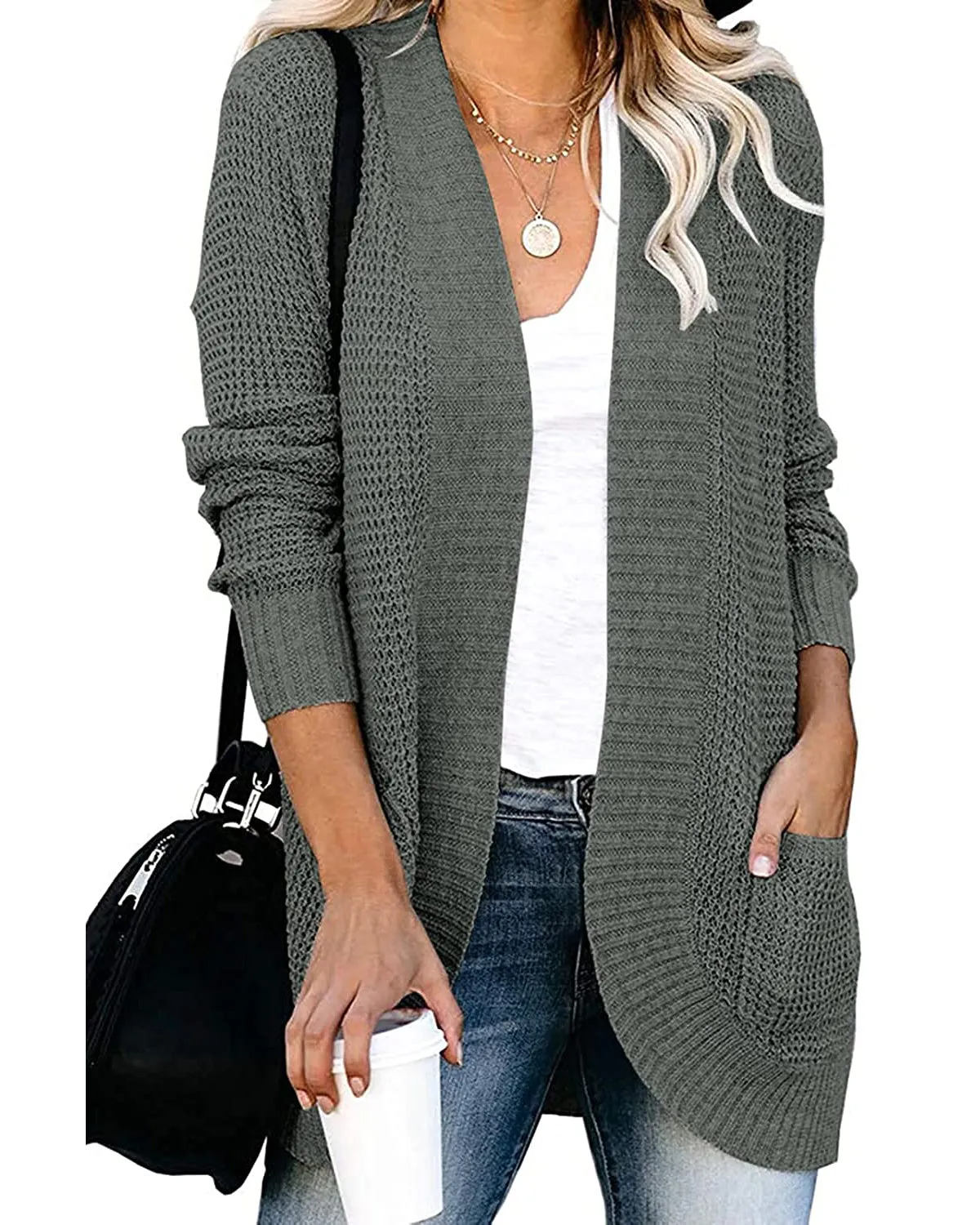 ZESICA Lightweight Soft Knit Sweater Cardigan